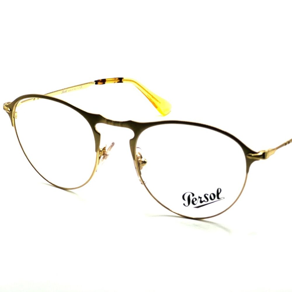 NEW AUTHENTIC PERSOL 7092-V 1069 Matte Gold Men Eyeglasses 50mm 19 145